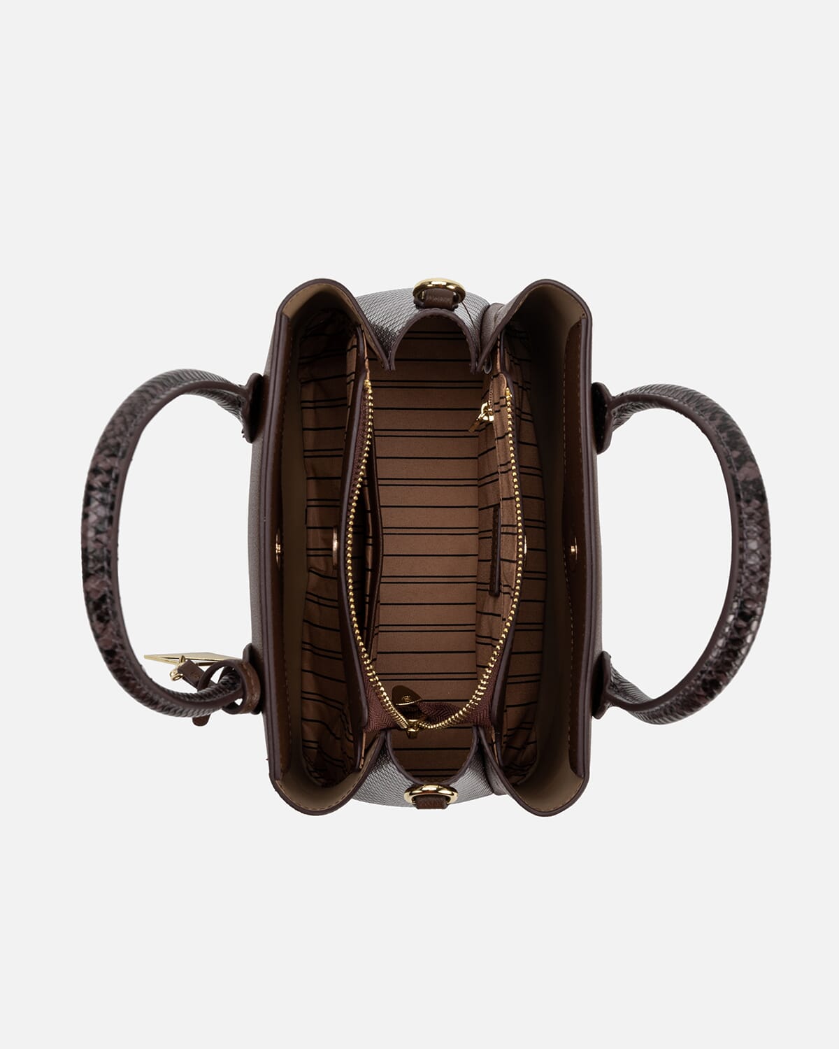 شنطة نسائية من الجلد بلون بني